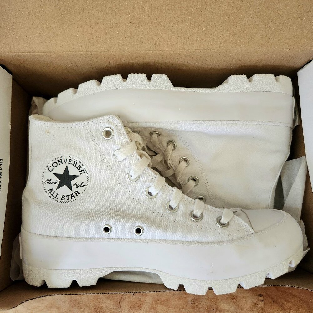 New Converse White Lugged High Tops
